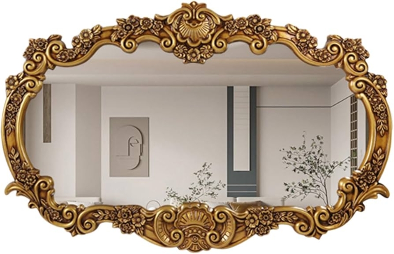 Antique Gold Baroque Wall Mirror Extra Large, Vintage Console Decor