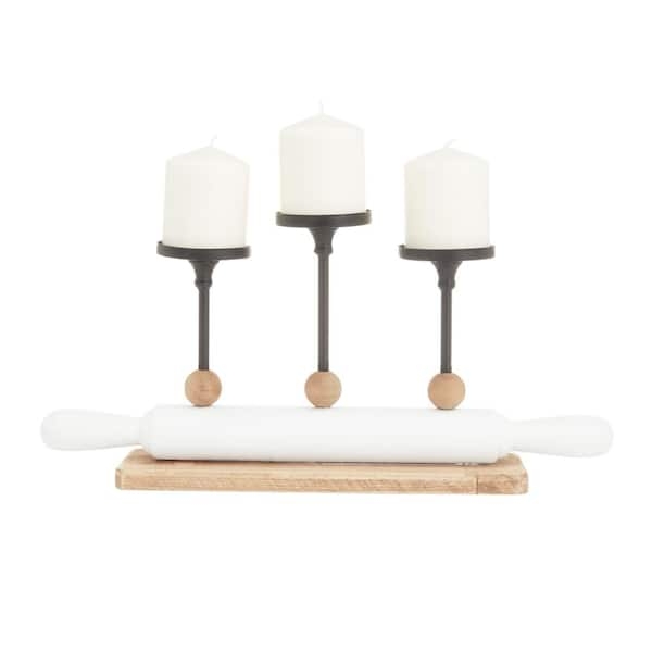 Arched Candelabra Distressed Whitewash 7-Light Farmhouse Decor