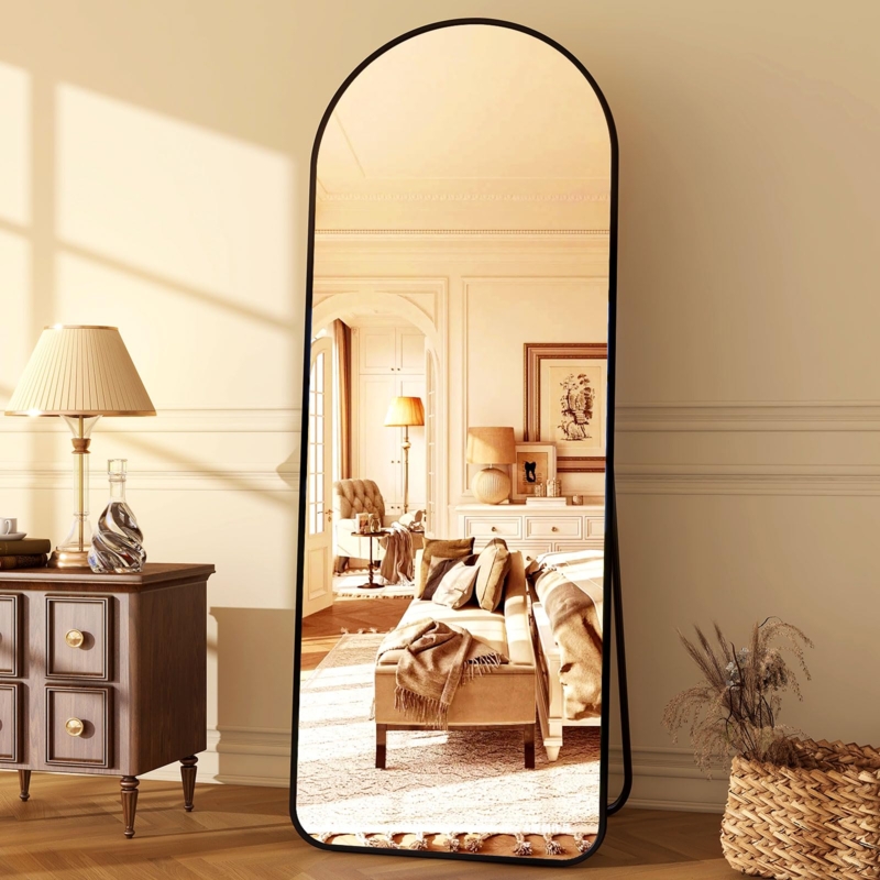 Arched Full-Length Mirror, Matte Ultra-Slim Aluminum Frame, Minimalist Decor