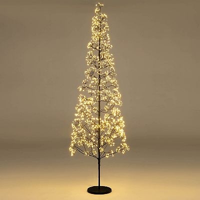 Artificial Alpine Christmas Trees Trio with Burlap Bases, Pre-Lit