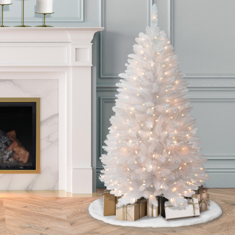 Artificial Christmas Tree 4.5 Foot Pencil Profile Fraser Fir Pre-Lit