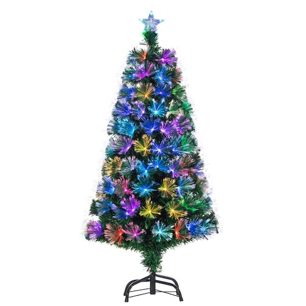 Artificial Christmas Tree 4ft Fiber Optic Color Changing Tips Small Space