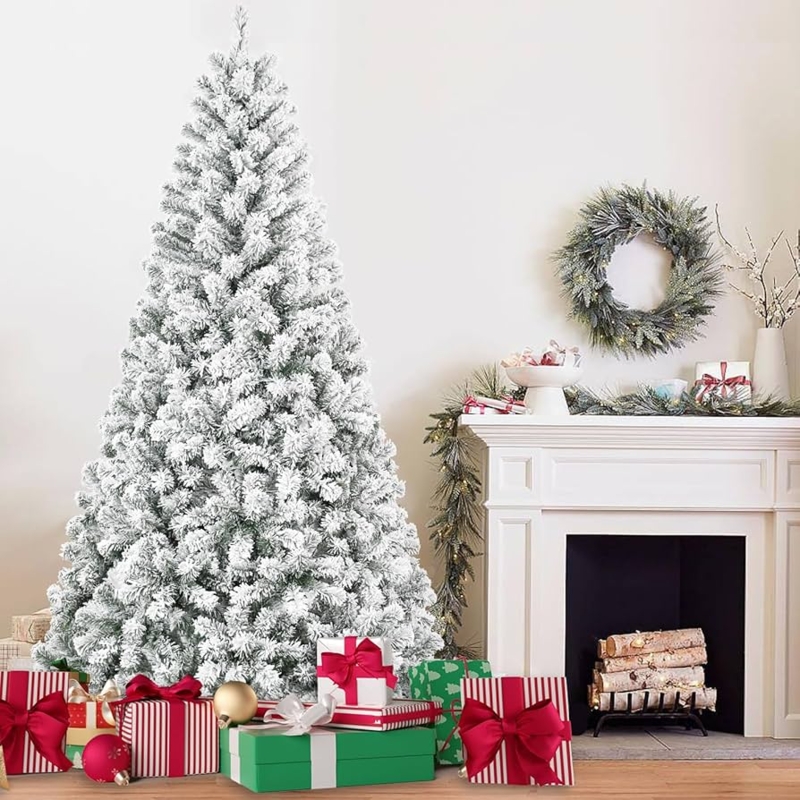 Artificial Christmas Tree, 4ft Heavy Flocked Unlit, Compact Winter Decor
