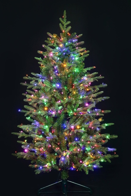 Artificial Christmas Tree 5ft Rustic Burlap Base Starry LED Lights