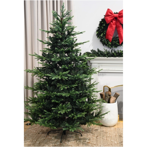 Artificial Christmas Tree, 6ft Full Body Unlit Layered Tips, Centerpiece