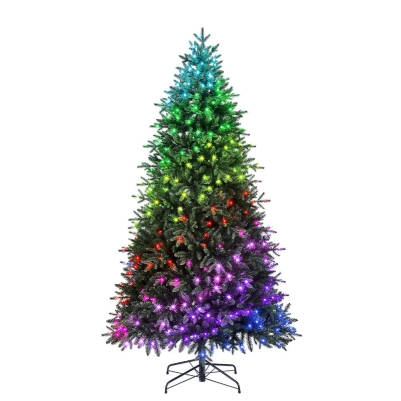 Artificial Christmas Tree 7.5ft Spruce Silhouette Pre-Lit Multi-Color LED