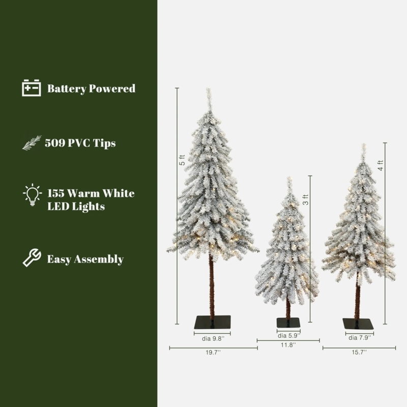 Artificial Christmas Tree Bi-Color Needles Realistic Tapered Tips Traditional