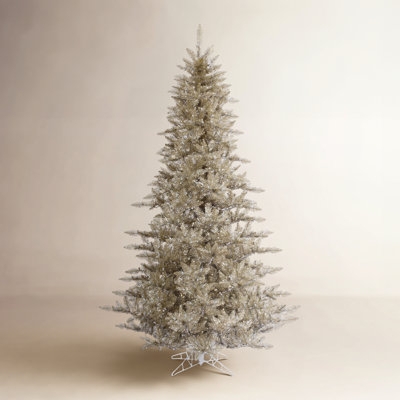 Artificial Christmas Tree Champagne Color Fir Silhouette Frosted Glam