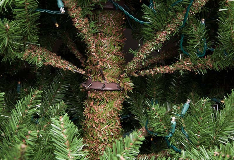 Artificial Christmas Tree Detail Showing Hinged Branch Mechanism