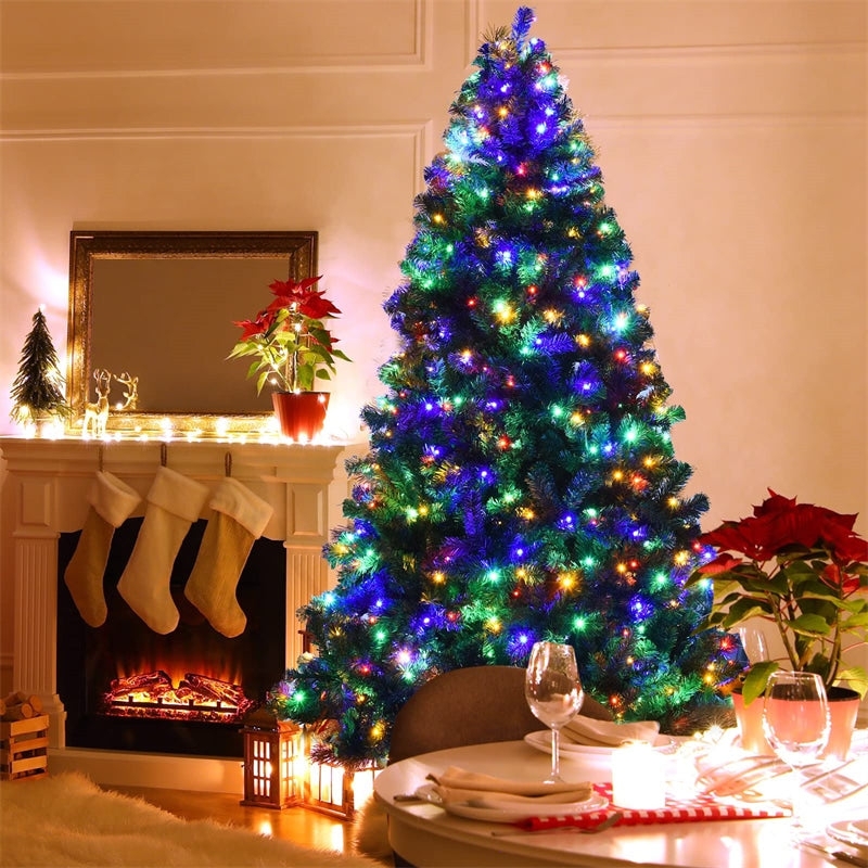 Artificial Christmas Tree: Full Profile 7.5ft Pre-Lit Multicolor Spruce