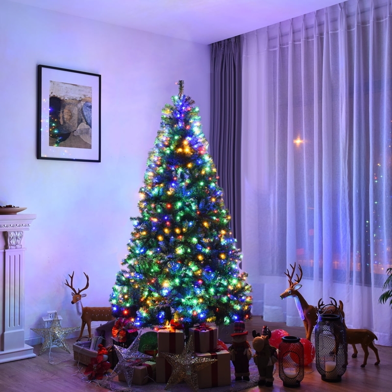 Artificial Christmas Tree Full Traditional Hinged Branches Pre-Lit
