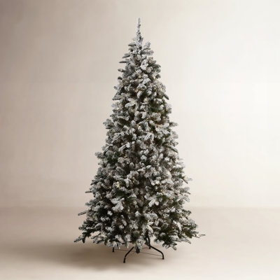 Artificial Christmas Tree Heavy Flocking Pre-Lit Clear Lights Snowy