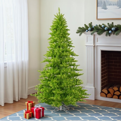 Artificial Christmas Tree Lime Green Foliage Pre-Lit Modern Holiday Decor