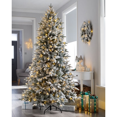 Artificial Christmas Tree Lush Foliage Pre-Lit Metal Base