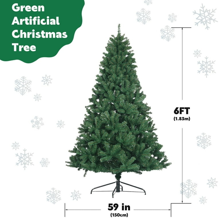 Artificial Christmas Tree Lush Fullness Modern Natural Light Green Unlit