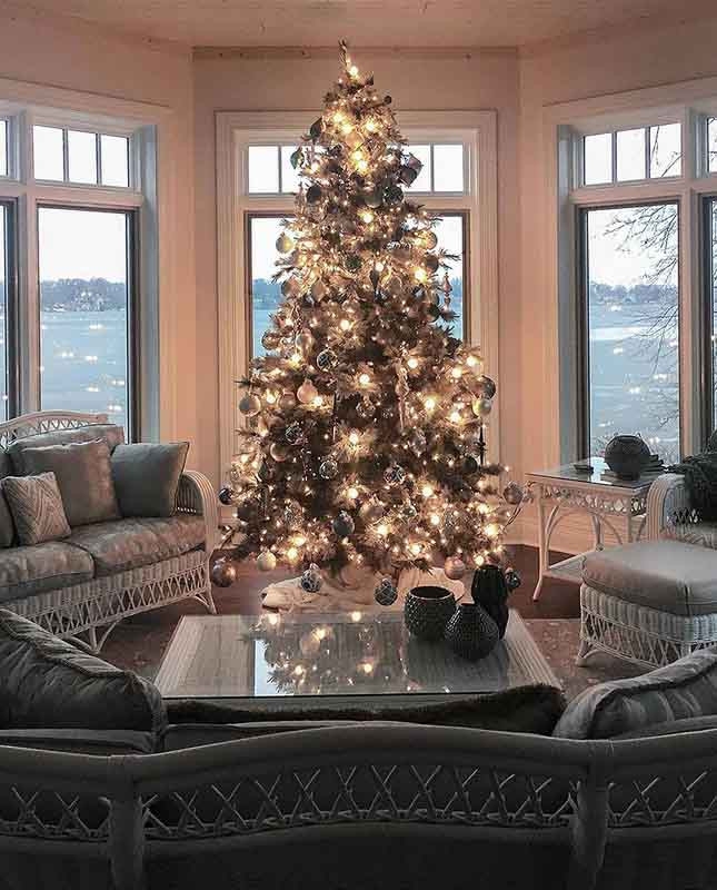 Artificial Christmas Tree Nordic Inspired Warm Glow Moody Winter Decor