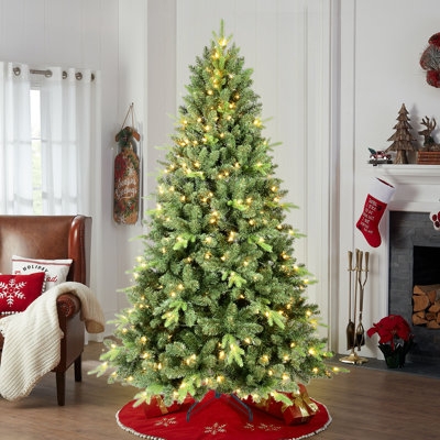 Artificial Christmas Tree PVC PE Mix 7 Foot Full Warm White LEDs