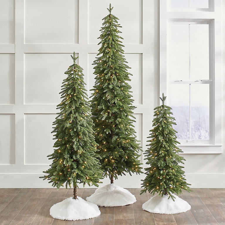 Artificial Christmas Tree Set of Three with Slim Graduated Silhouette
