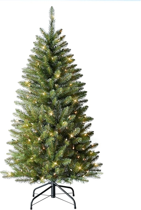 Artificial Christmas Tree Slim Pencil Pre-Lit Realistic Tips Small Space Decor