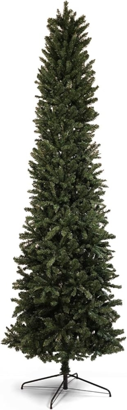 Artificial Christmas Tree Slim Unlit Dense Foliage Small Space Styling