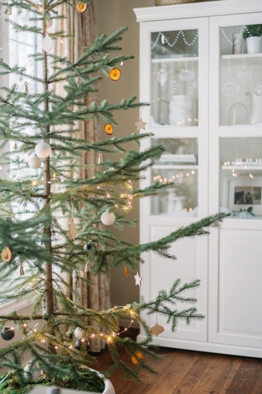 Artificial Christmas Tree Sparse Alpine Silhouette Minimalist Decor