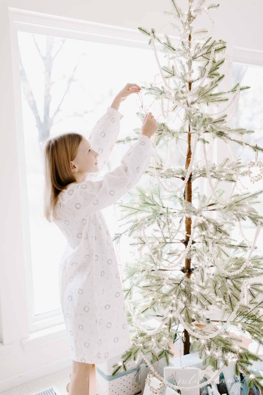 Artificial Christmas Tree, Sparse Pencil Silhouette Pre-Lit, Scandi Decor