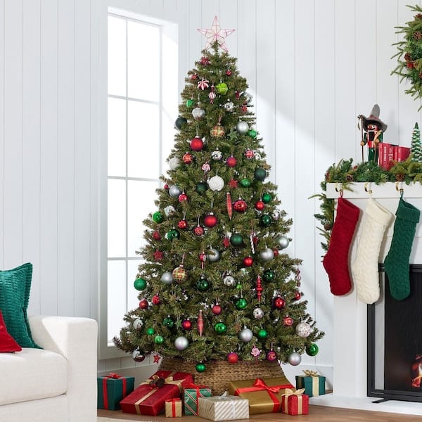 Artificial Christmas Tree Spruce Silhouette Dense Foliage Warm White