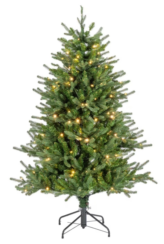 Artificial Christmas Tree Tapered Silhouette Dense Foliage 5 Foot