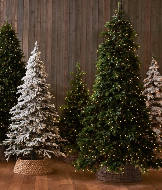 Artificial Christmas Tree Tiered Grouping Pre-Lit Scandinavian Style