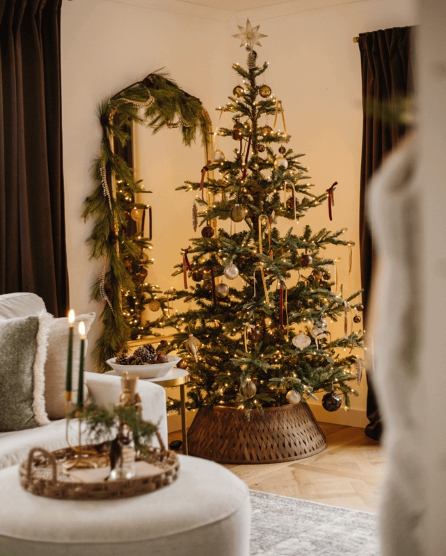 Artificial Christmas Tree Tiered Sparse Noble Fir Realistic Pre-Lit