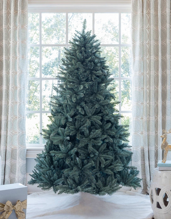 Artificial Christmas Tree Trio Grouping Heavy Flocking Pre-Lit LEDs