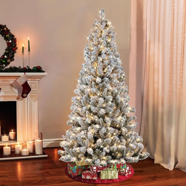 Artificial Christmas Tree Virginia Pine Heavy Flocking Pre-Lit