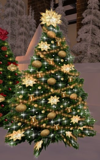 Artificial Christmas Tree with Twinkling Silver and Gold Light Effects