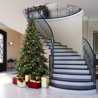 Artificial Christmas Tree X-Frame Stand Pre-Lit Warm White LEDs Fir
