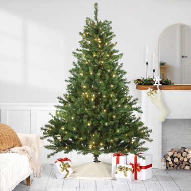Artificial Evergreen Christmas Tree Full Silhouette Pre-Lit