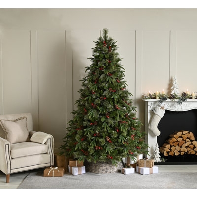 Artificial Fir Tree Dense Needle Tips Pre-Lit Full Silhouette