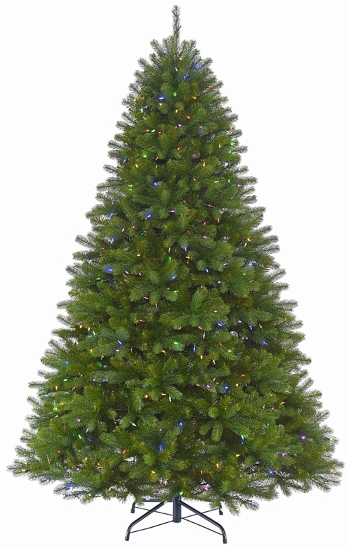 Artificial Fir Tree Full Body Tiered Branches Pre-Lit Lights Classic