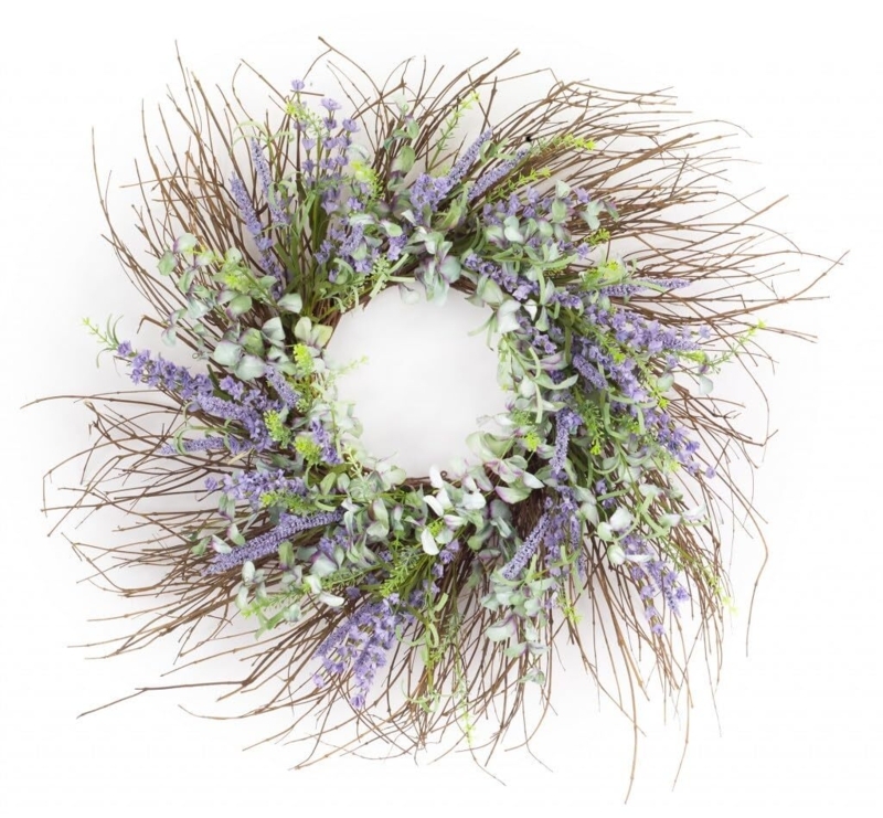 Artificial Lavender Floral Wreath Mixed Purple Assortment