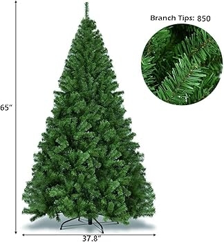 Artificial Pine Tree Metal Folding Stand Unlit Dense Foliage