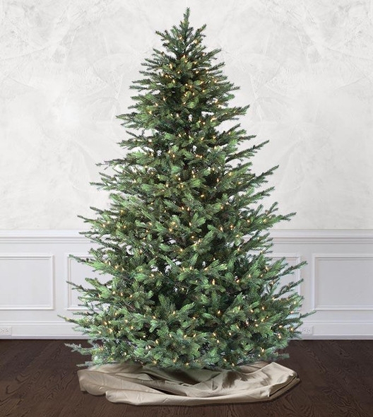 Artificial Victorian Fir Christmas Tree Pre-Lit Dense Foliage