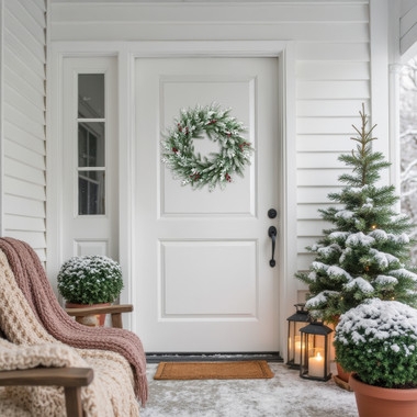 Artificial Wreath With Unlit Pine Needles, Classic Holiday Styling