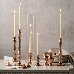 Artisanal Hammered Copper Taper Candle Holder for Tiny Tapers