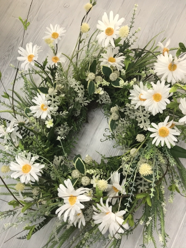 Asymmetric Design Wreath, Seasonal Spring Greenery Wreath