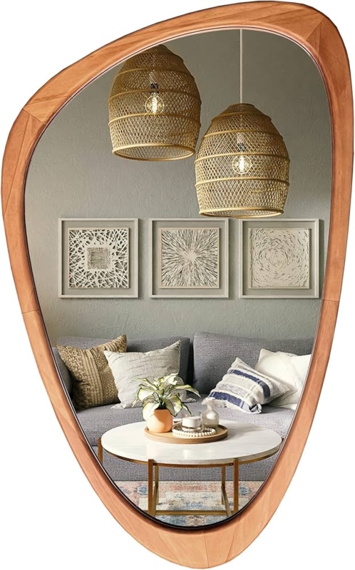 Asymmetrical Wall Mirror with Organic Silhouette for Mid-Century Decor