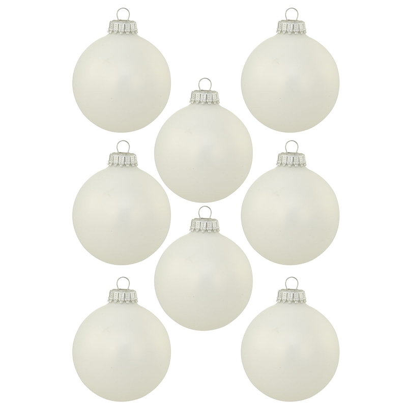 Ball Ornaments: Set of 8 with Soft Satin Finish