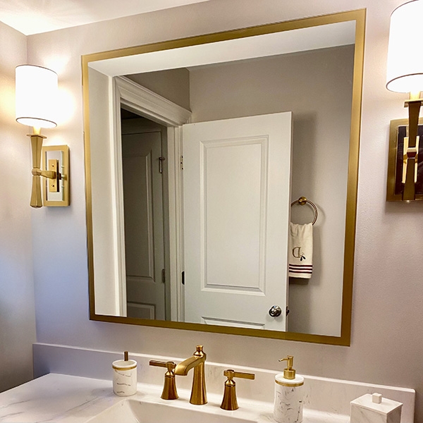 Bathroom Mirror Frameless Rectangular Contemporary Double Vanity Layout