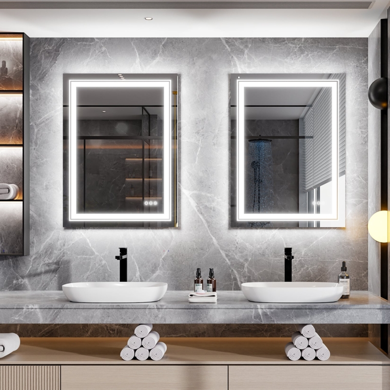 Bathroom Mirror Rectangular Dual Illumination Front Lit Backlit
