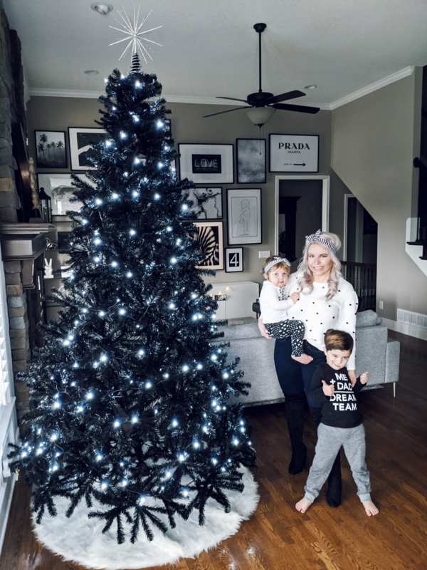 Black Christmas Tree Monochromatic Holiday Decor Minimalist Style