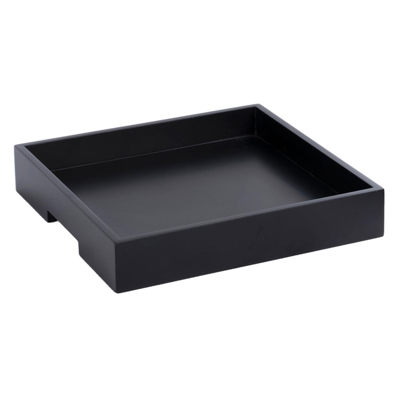 Black Square Wooden Decorative Tray, 19"