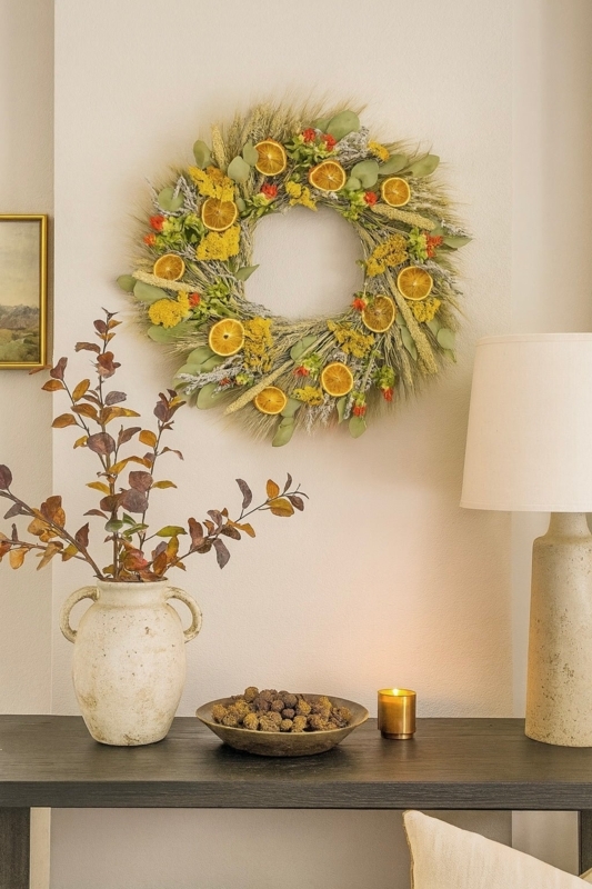 Botanical Fall Wreath featuring Dried Citrus Slices and Botanicals